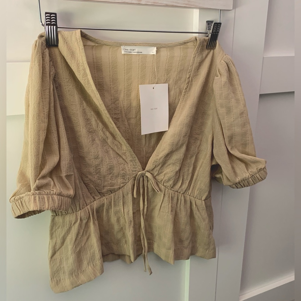 Oak + Fort Beige Crop Top
